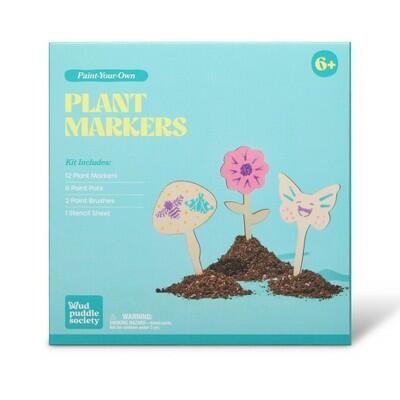 Load image into Gallery viewer, Mud Puddle Society Plant Markers Garden Art Kit Wood 12 Pack
