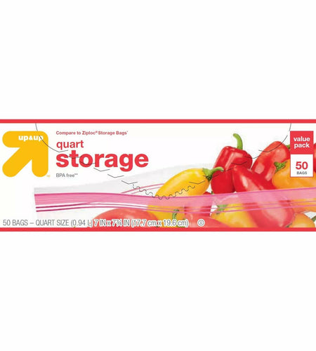 [Like New] Up & Up Quart Food Storage Bags 50ct 4pk Clear Polyethylene PE