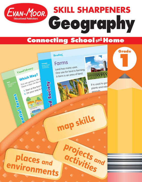 Load image into Gallery viewer, Evan-Moor Skill Sharpeners Geography Workbook Grade 1 Paperback
