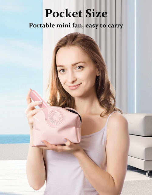 Load image into Gallery viewer, BDXXJ Pink Mini Handheld Fan USB Rechargeable with Base Portable

