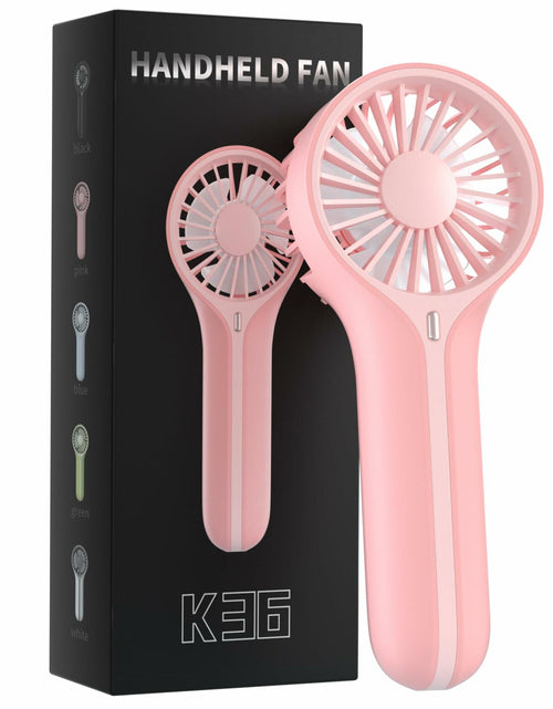 Load image into Gallery viewer, BDXXJ Pink Mini Handheld Fan USB Rechargeable with Base Portable
