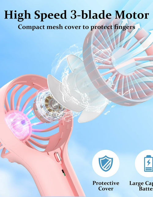Load image into Gallery viewer, BDXXJ Pink Mini Handheld Fan USB Rechargeable with Base Portable

