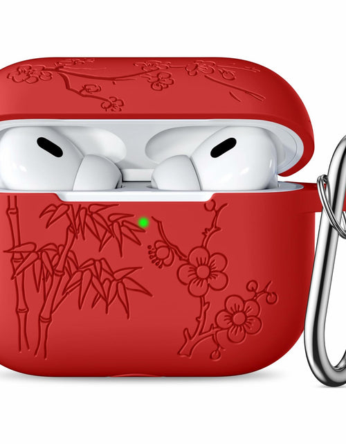 Load image into Gallery viewer, Odbeai AirPods Pro 2nd Gen Case Flower Engraved Soft Silicone Blue Cover
