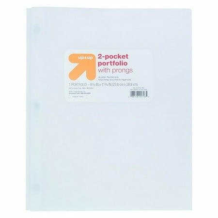 Load image into Gallery viewer, up&amp;up 2 Pocket Plastic Folder White Durable Office School Supply
