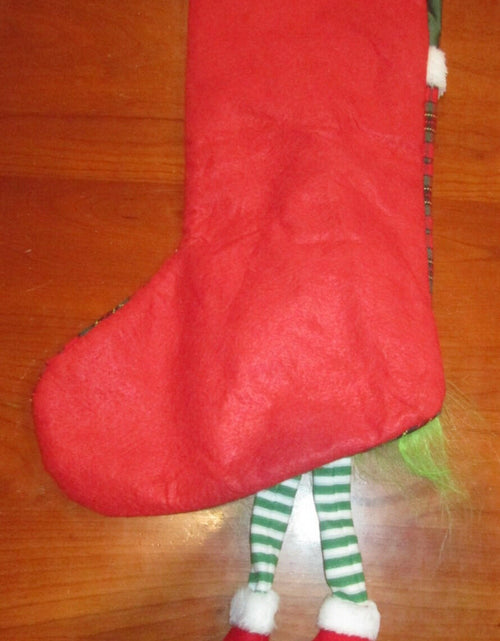 Load image into Gallery viewer, Unbranded Christmas Stocking Grinch Gnome Red Green Plaid 17 Inch

