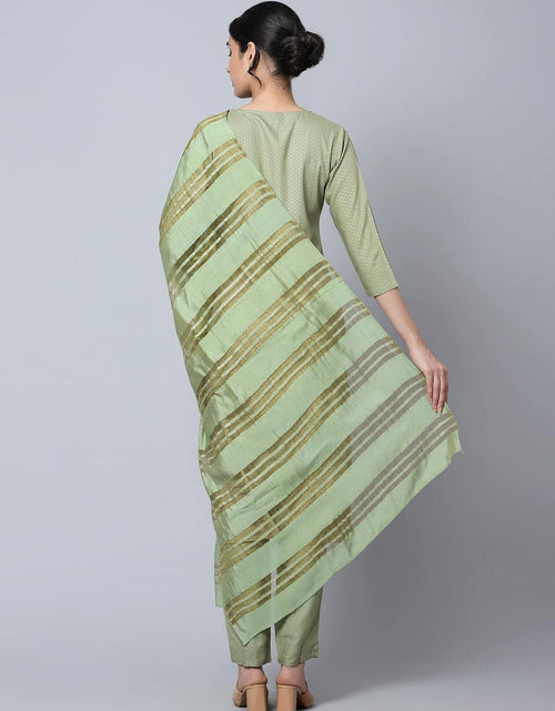 Load image into Gallery viewer, [Like New] Bani Women Rayon Embroidered Kurta Pant Dupatta Set Green Size XX-Large
