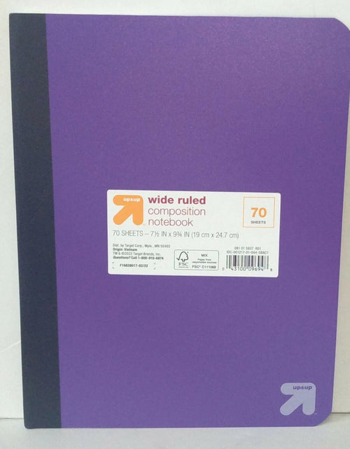 Load image into Gallery viewer, Target Up &amp; Up Wide Ruled Composition Notebook Purple 70 Sheets
