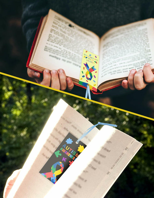 Load image into Gallery viewer, HUGAUTISM 180 Pcs Autism Awareness Calming Sensory Bookmarks Multicolor
