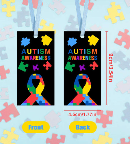 HUGAUTISM 180 Pcs Autism Awareness Calming Sensory Bookmarks Multicolor