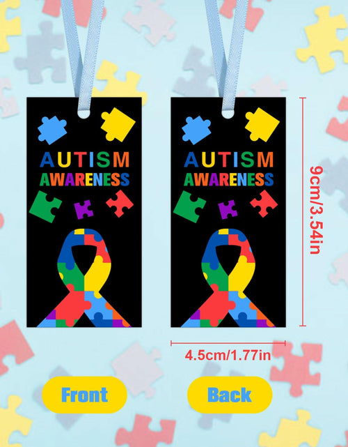 Load image into Gallery viewer, HUGAUTISM 180 Pcs Autism Awareness Calming Sensory Bookmarks Multicolor
