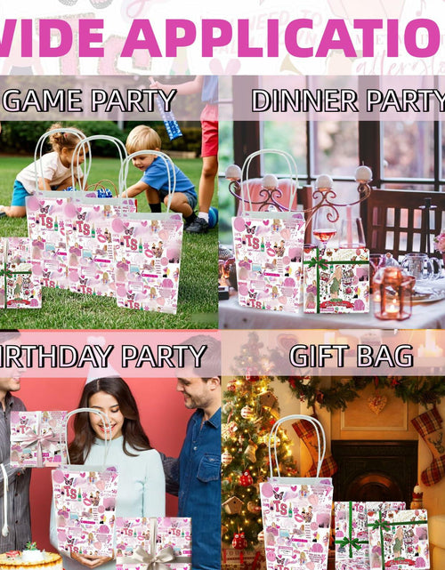 Load image into Gallery viewer, Kakbpe 10 Pcs Kraft Cartoon Party Gift Bags with Handle Pop Music Star Color
