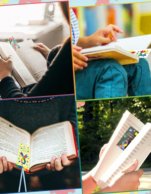 Load image into Gallery viewer, HUGAUTISM 180 Pcs Autism Awareness Calming Sensory Bookmarks Multicolor
