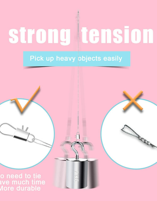 Load image into Gallery viewer, KINBOM Fishing Leaders 60pcs Steel Wire Line w/ Swivel Buckles Silver
