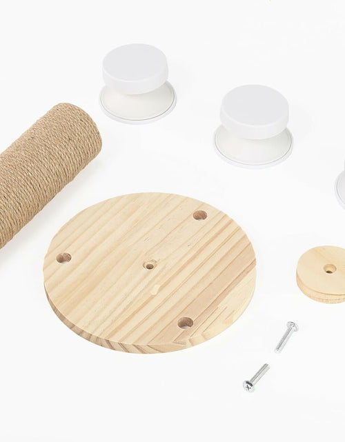 Load image into Gallery viewer, Pialouge Wooden Cat Stairs with Suction Cups 3-Level Log Color Ladder
