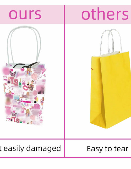 Load image into Gallery viewer, Kakbpe 10 Pcs Kraft Cartoon Party Gift Bags with Handle Pop Music Star Color
