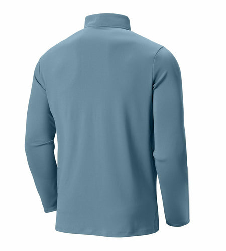 Corna Men's Quarter Zip Fleece Sweatshirt Stand Collar Blue Grey Size 3XL