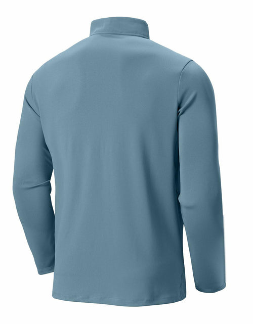 Load image into Gallery viewer, Corna Men's Quarter Zip Fleece Sweatshirt Stand Collar Blue Grey Size 3XL
