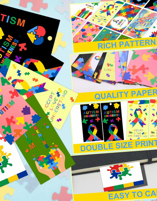 Load image into Gallery viewer, HUGAUTISM 180 Pcs Autism Awareness Calming Sensory Bookmarks Multicolor
