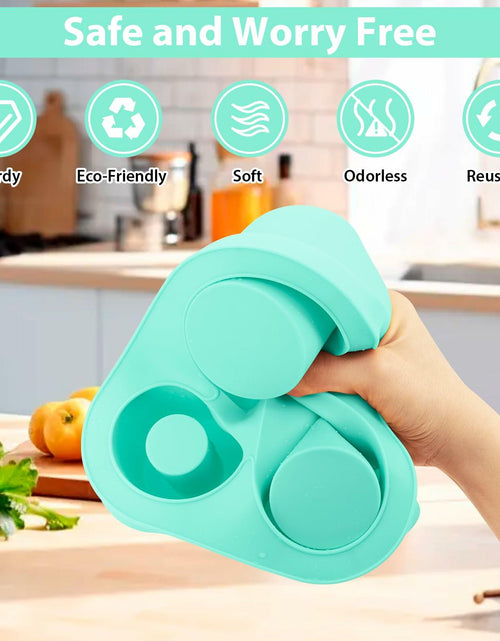 Load image into Gallery viewer, Azooken Silicone Ice Cube Tray with Lid &amp; Bin for 30-40oz Tumbler Blue 3 Pcs
