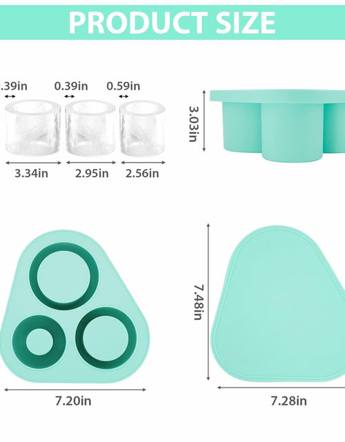 Load image into Gallery viewer, Azooken Silicone Ice Cube Tray with Lid &amp; Bin for 30-40oz Tumbler Blue 3 Pcs

