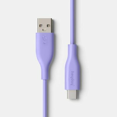 Load image into Gallery viewer, heyday 6' USB A to USB C Silicone Cable Purple A+C Cord
