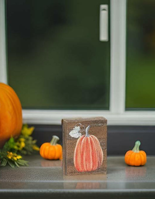 Load image into Gallery viewer, [Like New] Collins Painting Mini Fall Wood Block Sign Tall Pumpkin Rustic Decor
