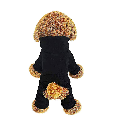 [Like New] LifeWheel Dog Hoodie Fleece Sweatshirt Buttons Winter Warm Cotton Black Size M