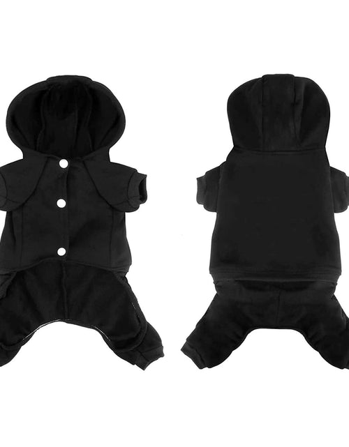 Load image into Gallery viewer, [Like New] LifeWheel Dog Hoodie Fleece Sweatshirt Buttons Winter Warm Cotton Black Size M

