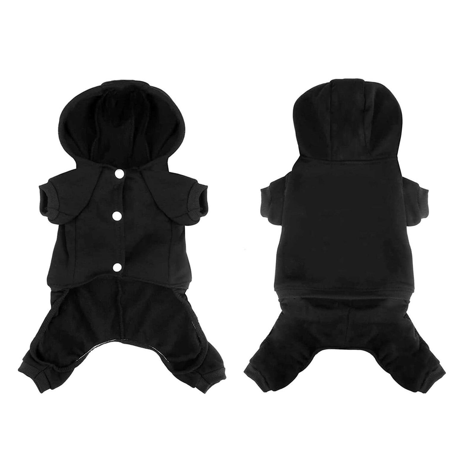 [Like New] LifeWheel Dog Hoodie Fleece Sweatshirt Buttons Winter Warm Cotton Black Size M