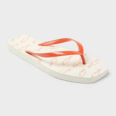 Load image into Gallery viewer, Shade &amp; Shore Palmer Sardine Women's Square Toe Flip Flops Orange Size 11
