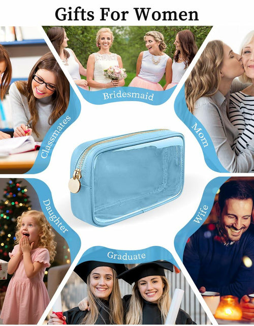 Load image into Gallery viewer, PRRQFJZS Clear Waterproof Makeup Bag Cosmetic Organizer Travel M White
