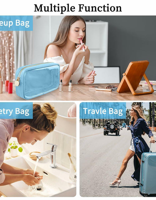 Load image into Gallery viewer, PRRQFJZS Clear Waterproof Makeup Bag Cosmetic Organizer Travel M White
