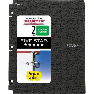 Load image into Gallery viewer, Five Star 2 Pocket Plastic Folder Portfolio Black Polypropylene
