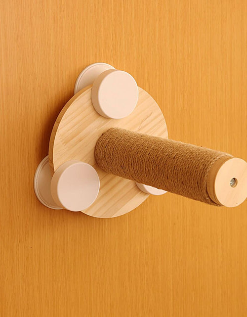 Load image into Gallery viewer, Pialouge Wooden Cat Stairs with Suction Cups 3-Level Log Color Ladder
