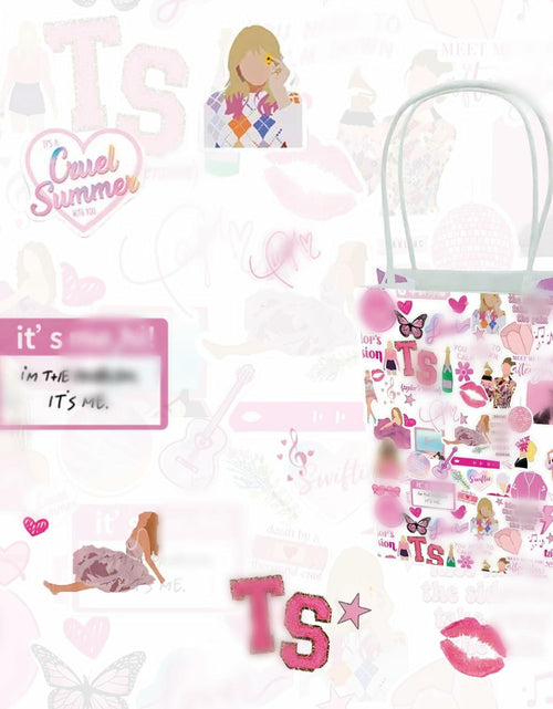 Load image into Gallery viewer, Kakbpe 10 Pcs Kraft Cartoon Party Gift Bags with Handle Pop Music Star Color
