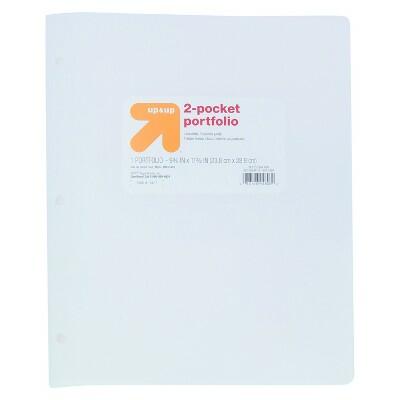 Load image into Gallery viewer, up&amp;up 2 Pocket Plastic Folder White Durable Office School Supply
