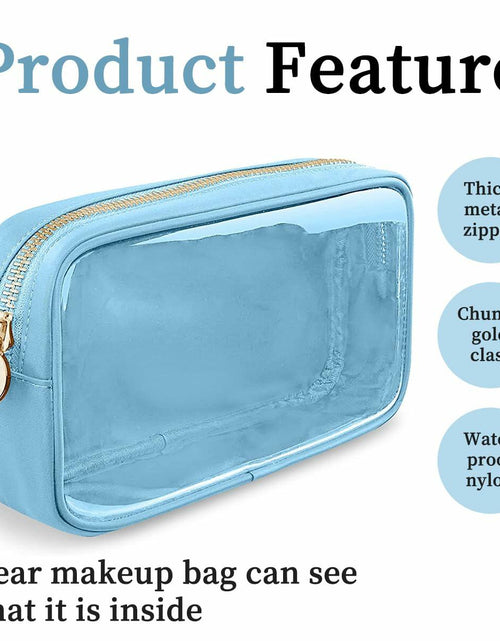 Load image into Gallery viewer, PRRQFJZS Clear Waterproof Makeup Bag Travel Organizer Zipper M Blue
