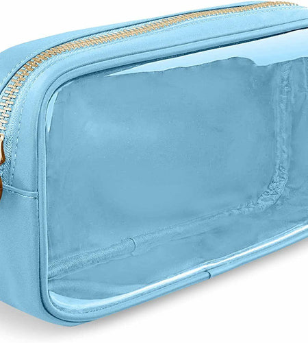 PRRQFJZS Clear Waterproof Makeup Bag Travel Organizer Zipper M Blue