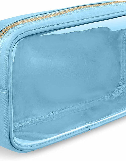 Load image into Gallery viewer, PRRQFJZS Clear Waterproof Makeup Bag Travel Organizer Zipper M Blue

