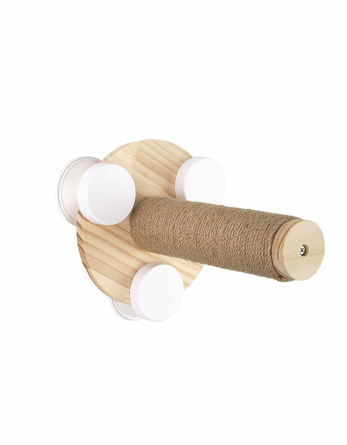 Load image into Gallery viewer, Pialouge Wooden Cat Stairs with Suction Cups 3-Level Log Color Ladder
