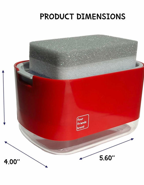 Load image into Gallery viewer, Four Friends 2-in-1 Dish Soap Dispenser with Sponge Holder Beige
