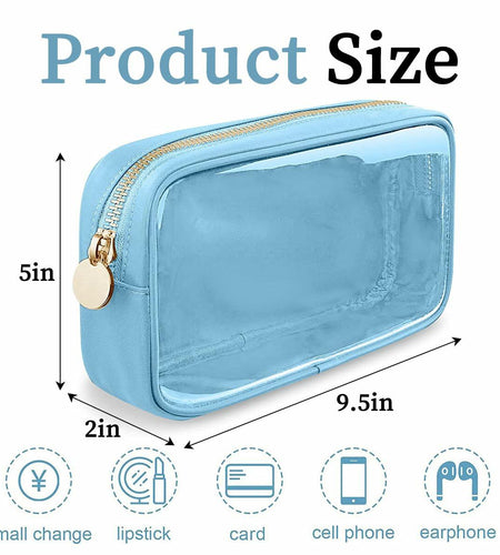 PRRQFJZS Clear Waterproof Makeup Bag Travel Organizer Zipper M Blue