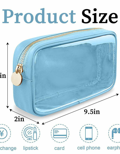 Load image into Gallery viewer, PRRQFJZS Clear Waterproof Makeup Bag Travel Organizer Zipper M Blue
