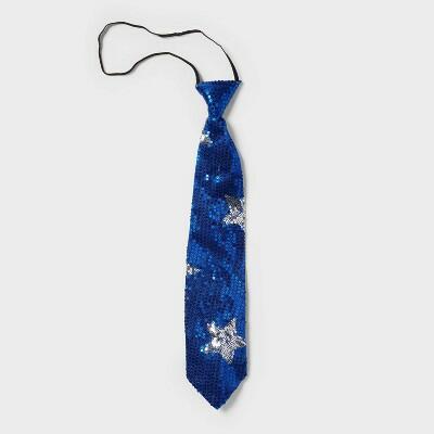Load image into Gallery viewer, Sun Squad Adult Light Up Sequin Tie Blue July4th Costume Size One Size
