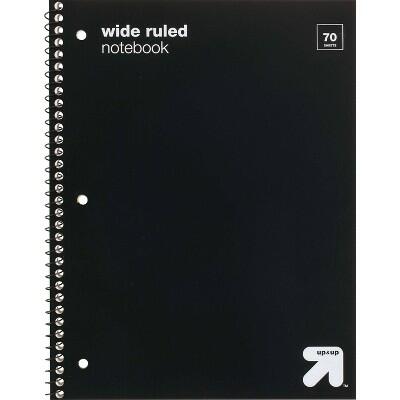 Load image into Gallery viewer, up&amp;up Spiral Notebook 1 Subject Wide Ruled Flexible Plastic Cover 70 Pages
