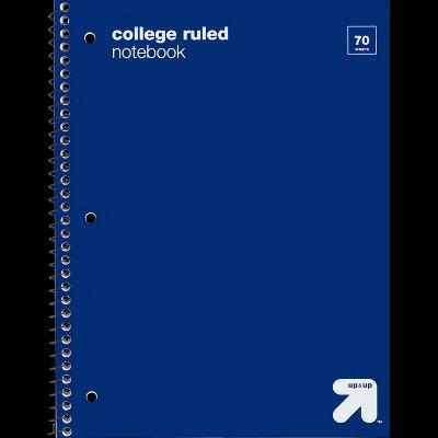 Load image into Gallery viewer, up&amp;up™ Spiral Notebook 1 Subject College Ruled Blue 70 Pages 7.5x10.5
