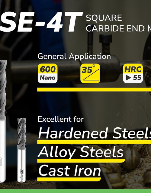 Load image into Gallery viewer, SPEED TIGER ISE Carbide End Mill 1/8" 4 Flute Square Nose AlTiBN Coated 5-Pack
