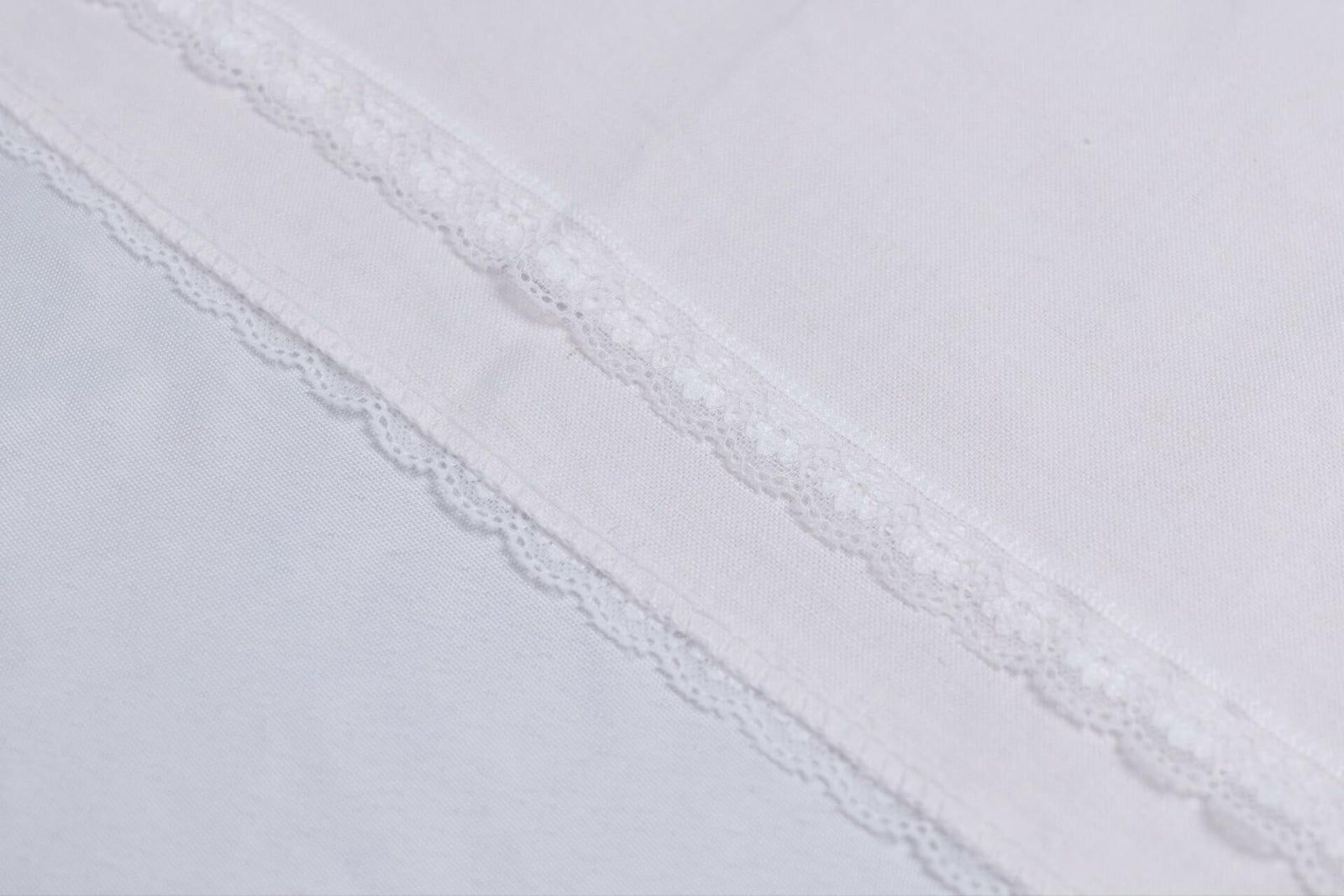 Cloth Dinner Napkins with Lace - Linen Rayon Cotton Blend -White