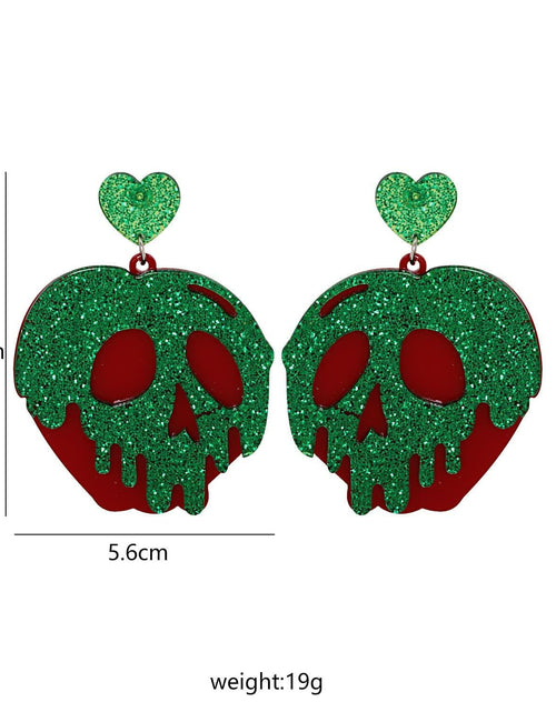 Load image into Gallery viewer, 3 Pairs Halloween Horror Skull Earrings acrylic Gothic Skull Pumpkin Earring For
