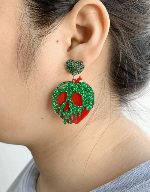Load image into Gallery viewer, 3 Pairs Halloween Horror Skull Earrings acrylic Gothic Skull Pumpkin Earring For
